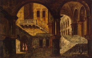 Courtyard with staircase